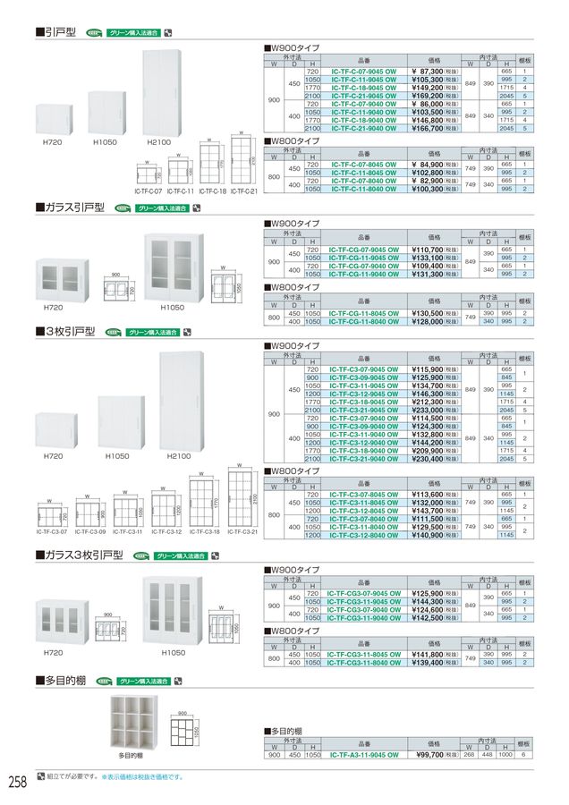書庫 TF-C3-11-8040 3枚戸 OW 品番 TF0534 イナバ 稲葉 保管庫