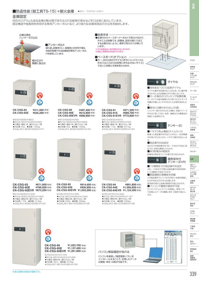 CSB-44NL 金庫 オフホワイト 日本アイ・エス・ケイ テンキー式 貴重品保管庫 CSB-44NL 業務用